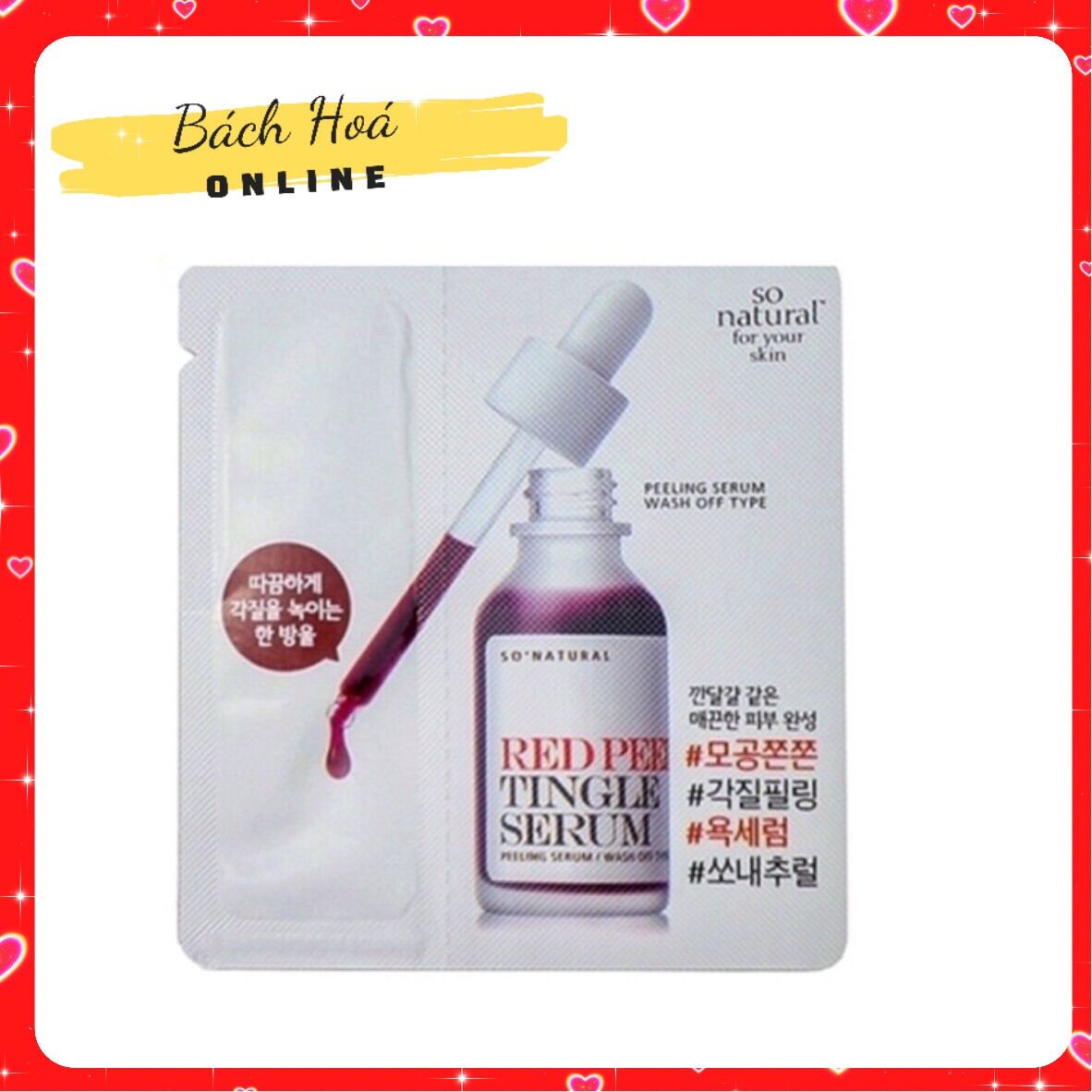 [ Chính Hãng] Red Peel Tingle Serum Thay da sinh học  Aha Bha So Natural Hàn Quốc
