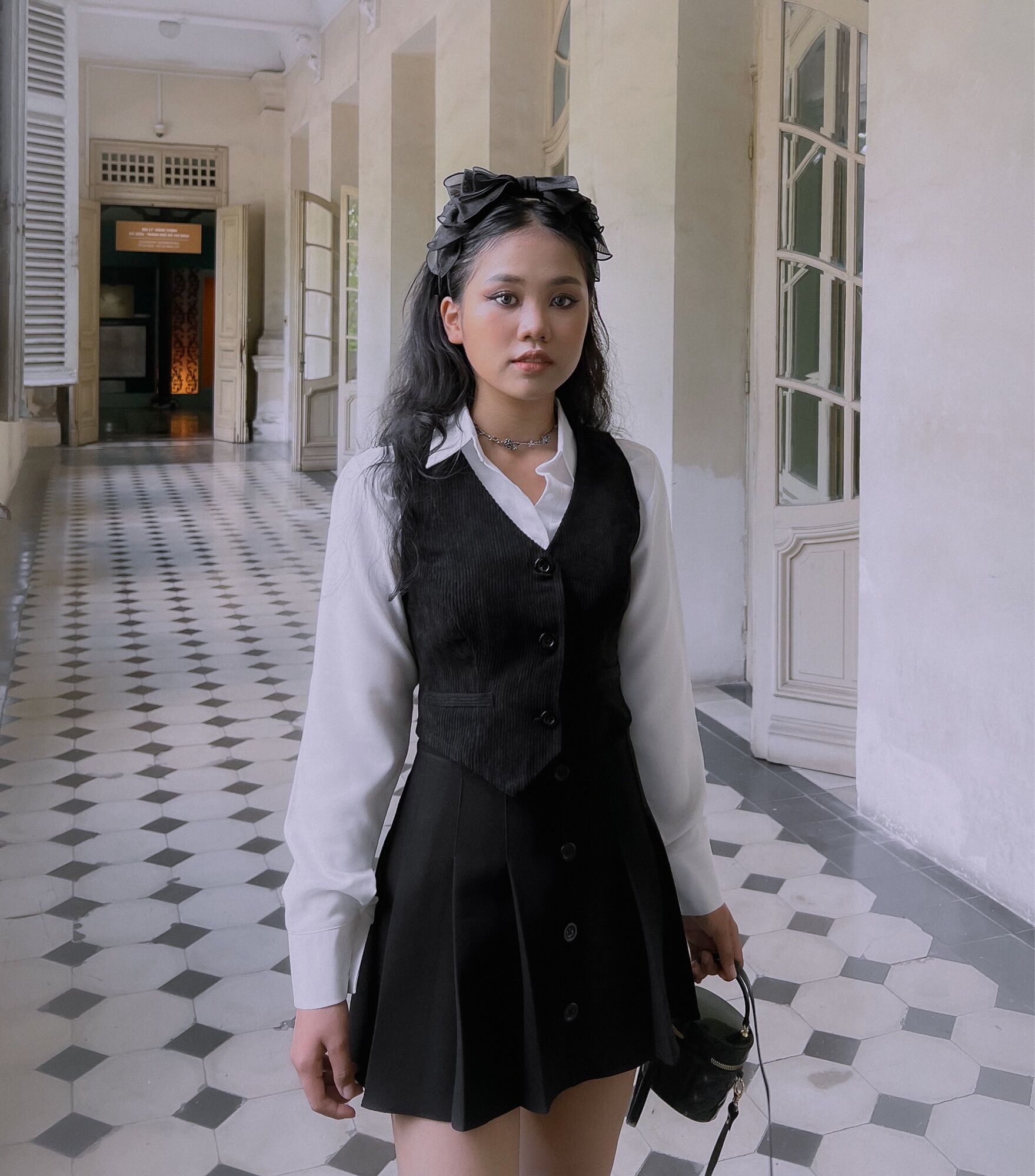 DALLA Áo gile nữ dạng vest cài khuy (GL03)