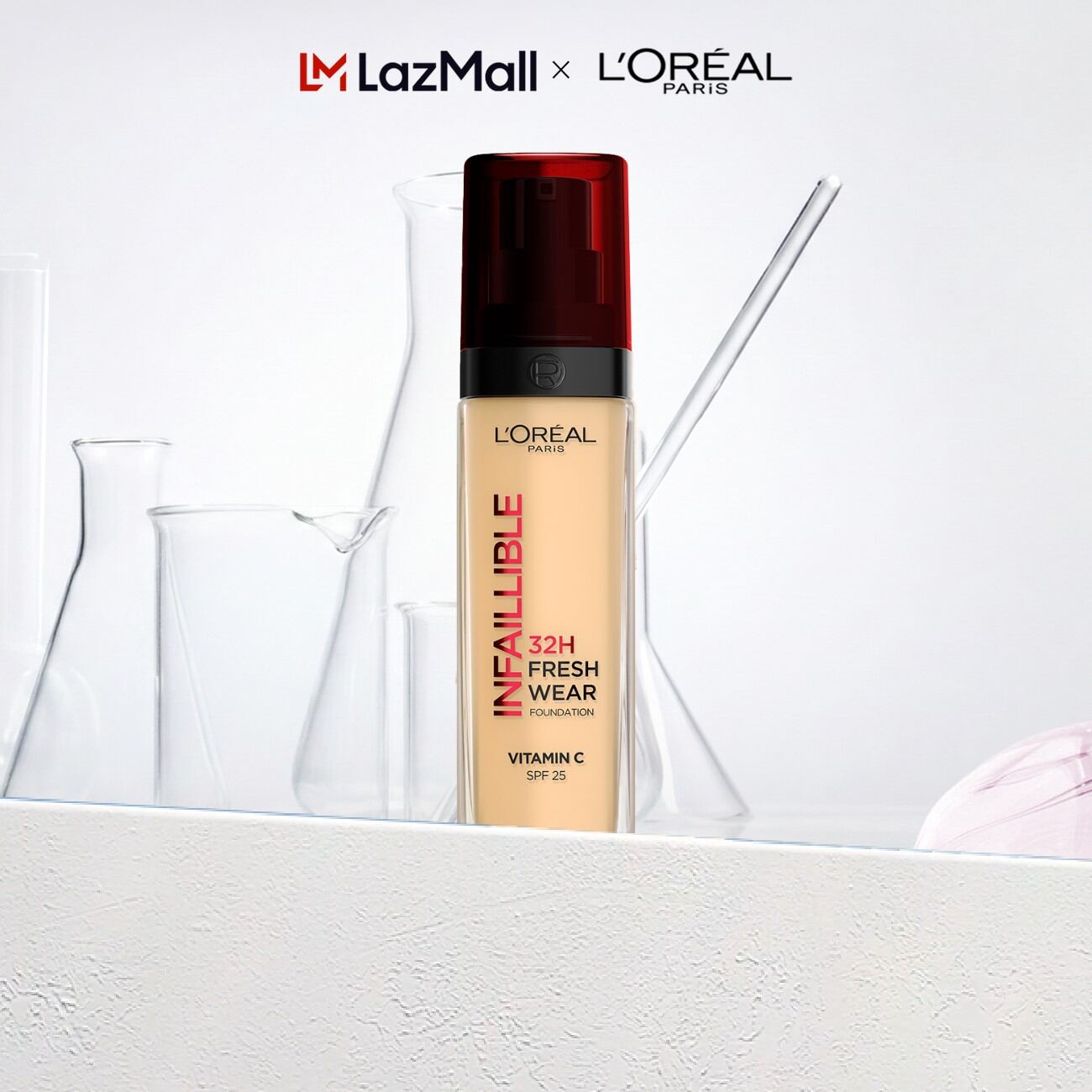 Kem nền che phủ bất bại 32H, tự nhiên như da thật L’Oréal Paris Infaillible 32H Foundation Vitamin C SPF 25 30Ml