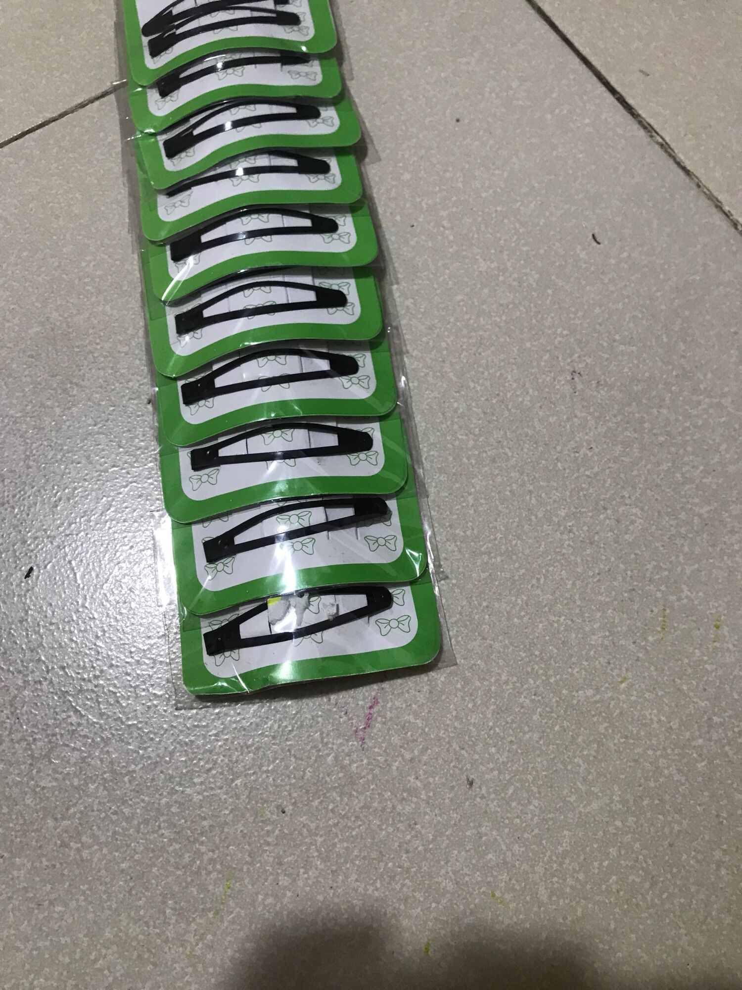 [HCM]Vỉ 10 chiếc cặp tóc  kẹp mái đen IN