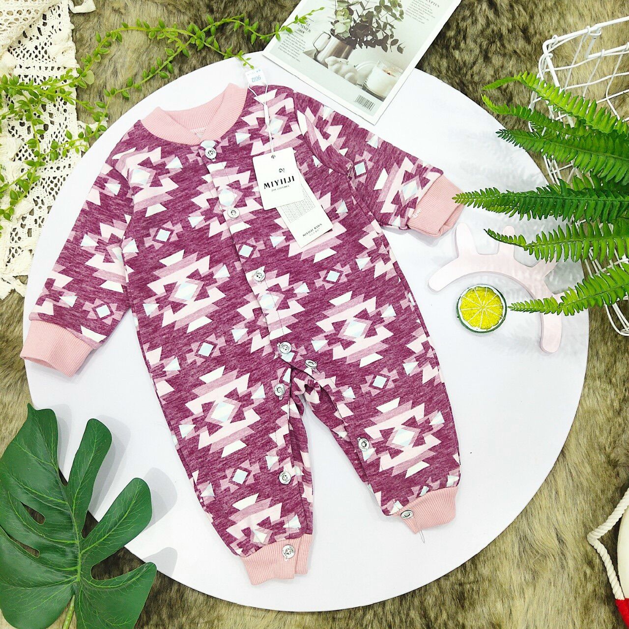 Body nỉ lông thu đông cho bé 3-8kg