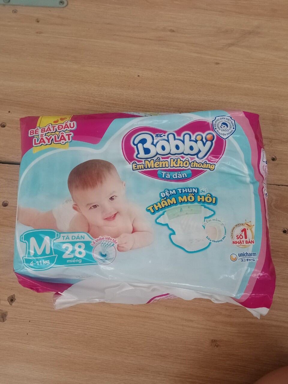 ( Tặng 8 miếng) Tã dán Bobby M76 miếng lõi nén cotton - soft 3mm (M28x3)