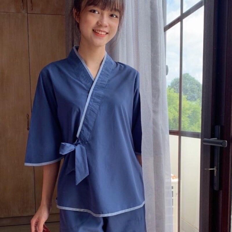 Đồ Lam Đi Chùa ✅✅ Nơ Nhật Không Thêu