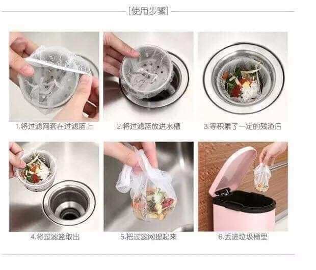 túi lưới lọc rác bồn rữa chén (1 túi 100c)