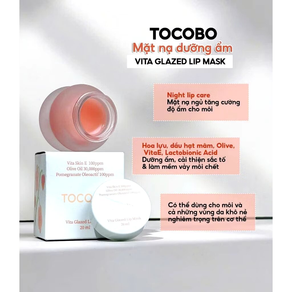 Mặt nạ ngủ dưỡng môi Tocobo Vita Glazed Lip Mask 20ml