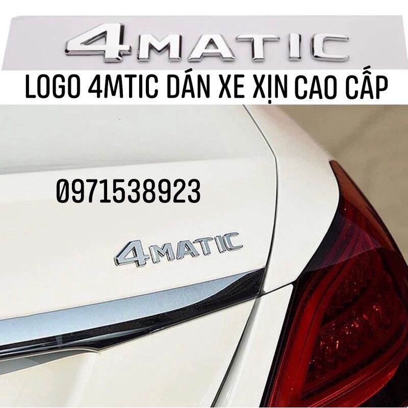 logo 4MATIC dán thân xe mạ crom cao cấp xịn có tem hãng