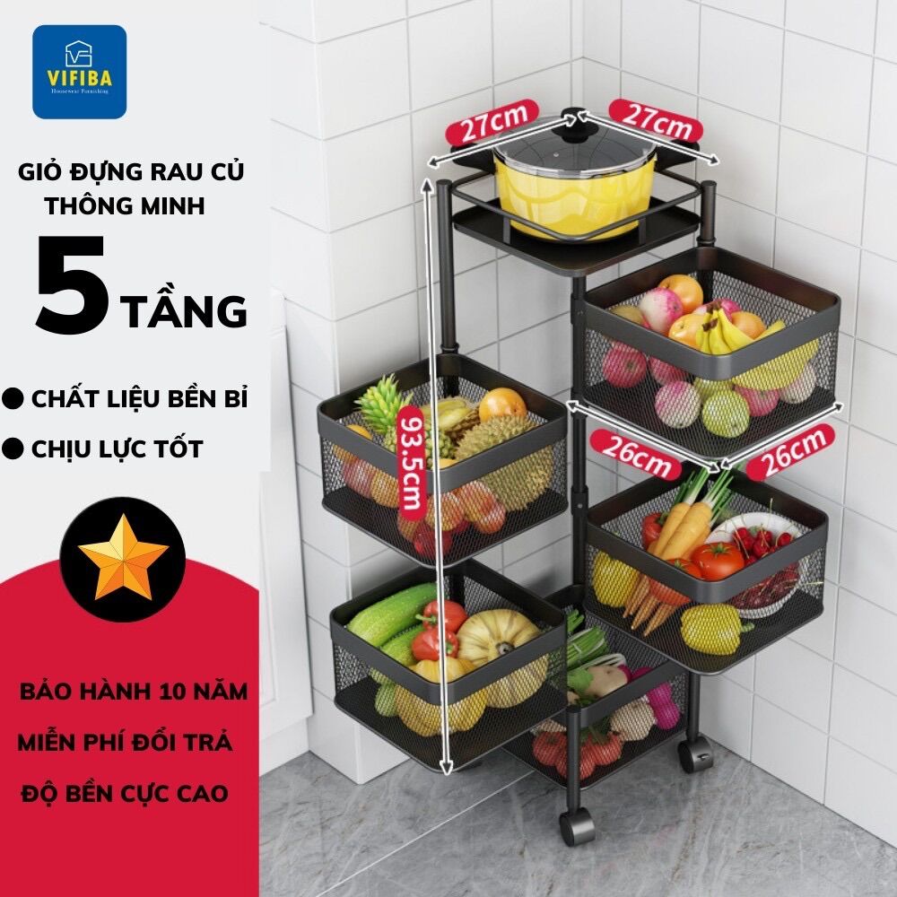 Kệ xoay vuông đa năng 360 độ hàng dầy