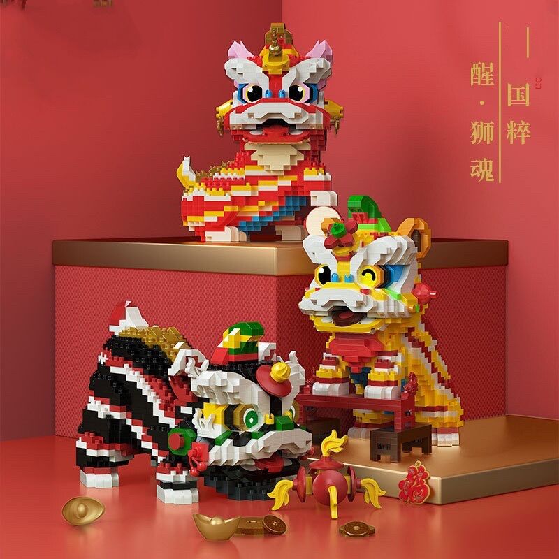 Đồ chơi lắp ráp mô hình Lân Sư, đồ chơi mô hình lân sư giồng, đồ chơi lắp ráp thông minh