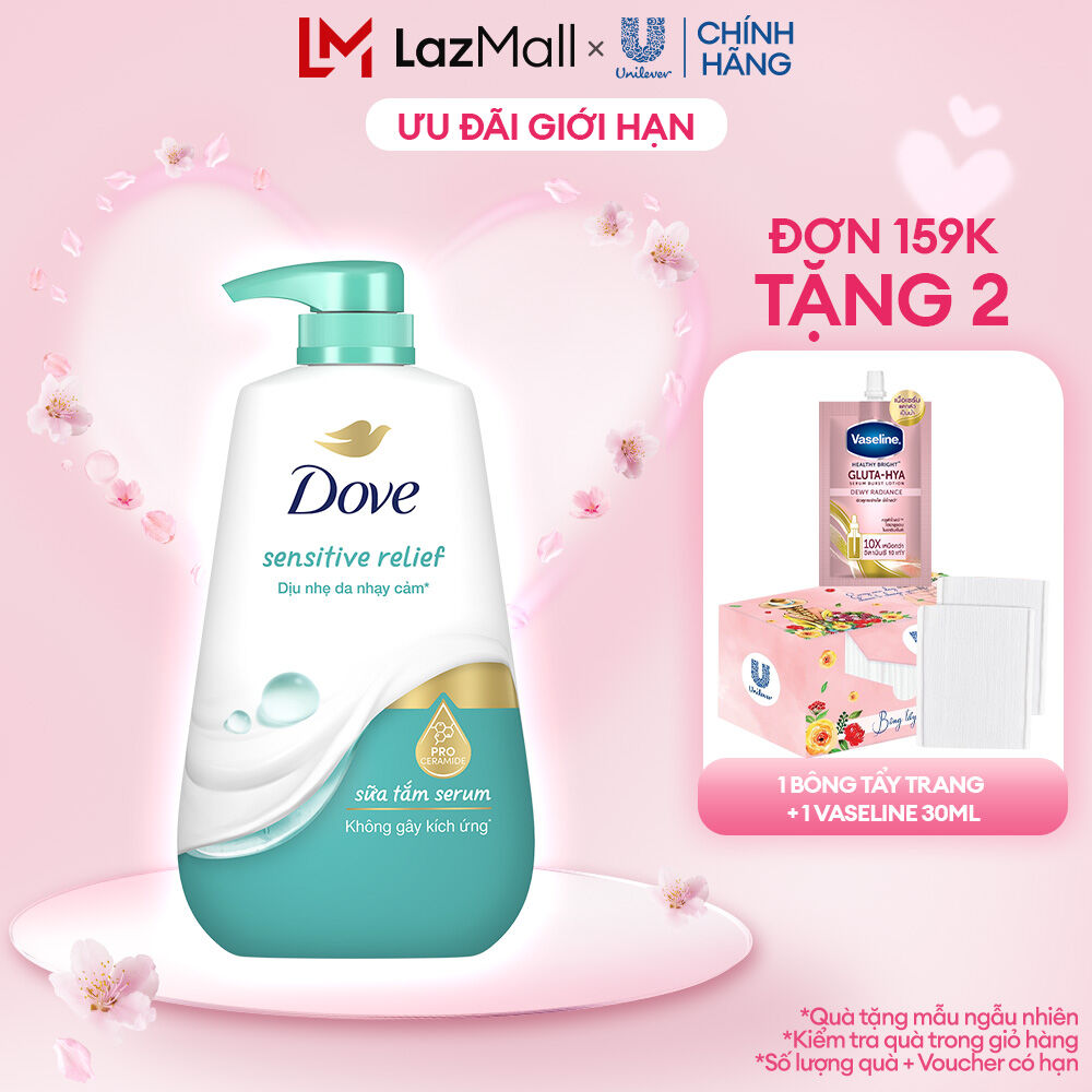 Sữa tắm dưỡng thể Dove Sensitive care chăm sóc da nhạy cảm với công thức không kích ứng da 500g (bao bì tùy lô nhập hàng)