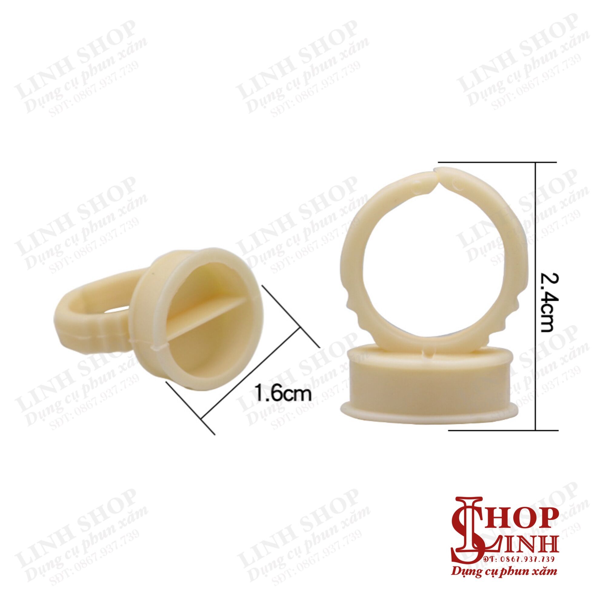 Nhẫn đựng mực, nhẫn nhựa đựng mực phun xăm, nhẫn silicon đựng mực keo nối mi...