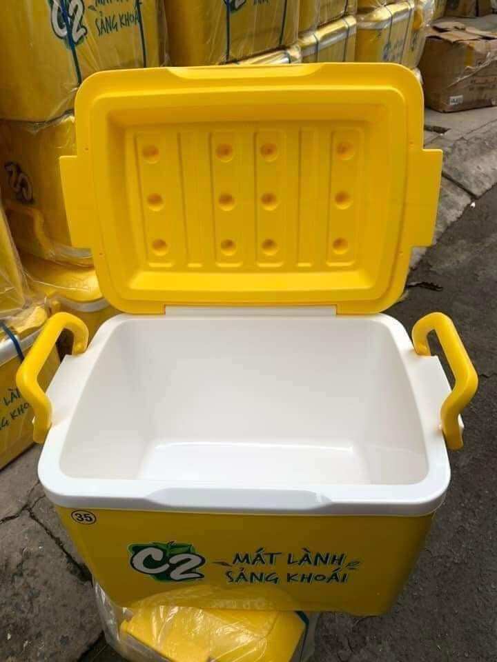 Thùng đá vuông giữ nhiệt 35 lít có van xả đáy
