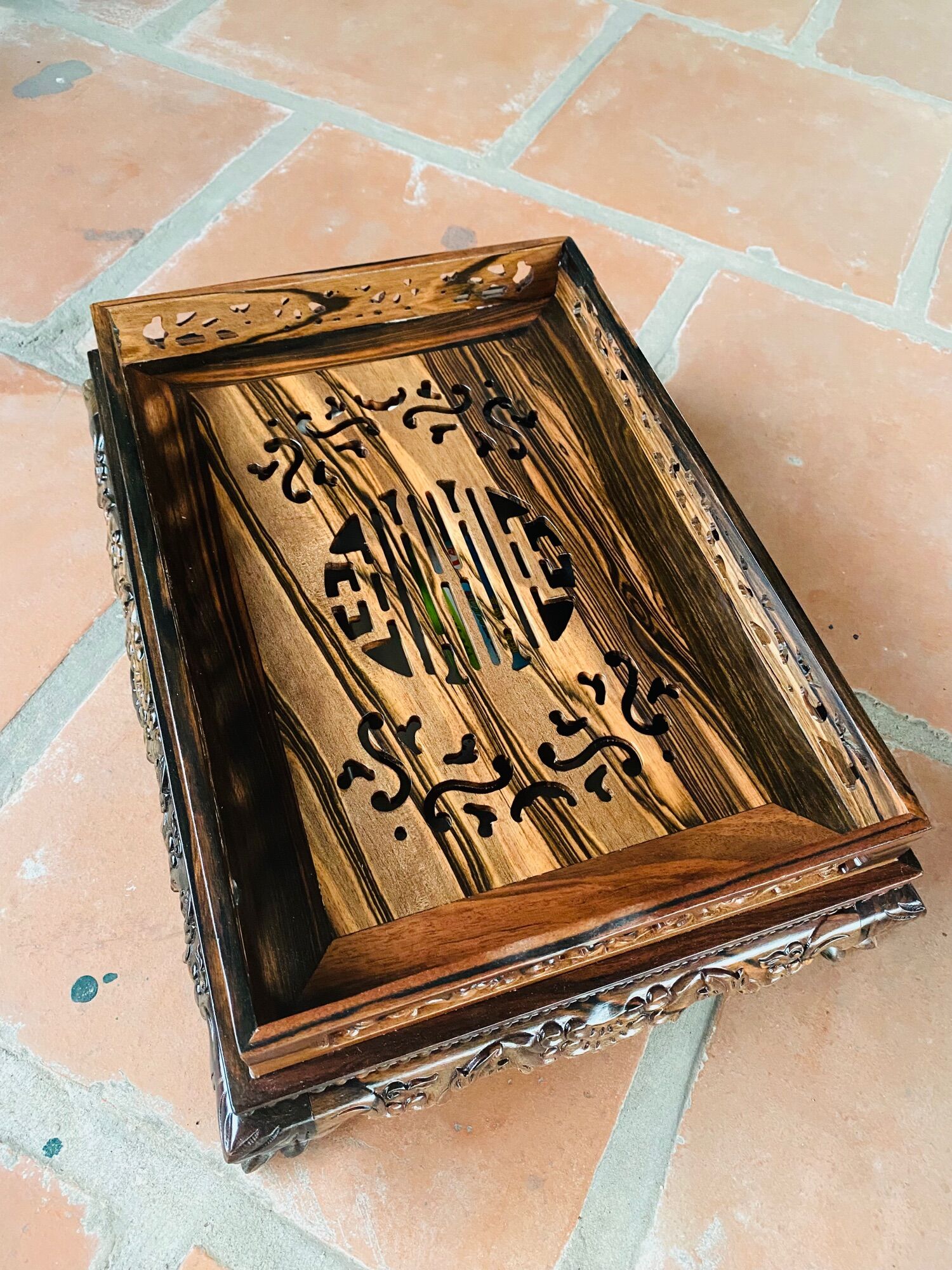 Khay trà gỗ mun để bàn phòng khách