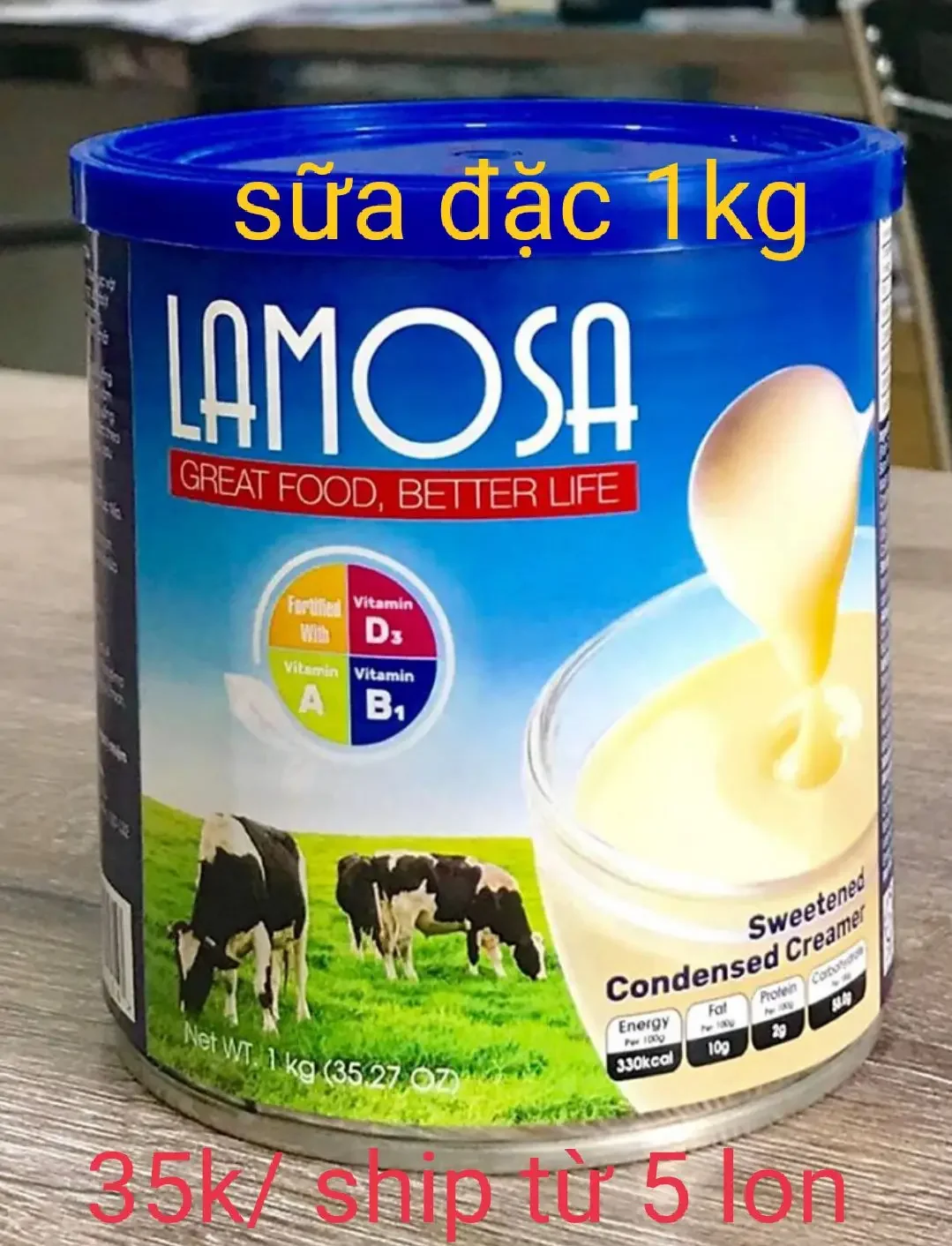 [HCM]Sữa Đặc Có Đường Cao Cấp LAMOSA (Malaysia) lon 1kg thùng 25 lon