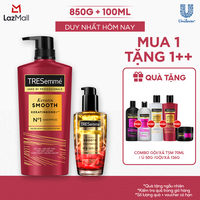 Combo Dầu Gội, Serum Dưỡng Tóc TRESemmé Keratin Smooth Keratinbond+ 850g, 100ml Cho Tóc Khô Xơ Rối Vào Nếp Suôn Mượt