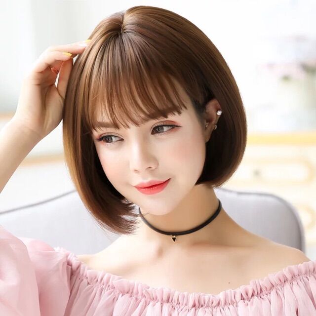 Tóc giả Vic ngắn Mái thưa Hàn Quốc S053 [ TẶNG TRÙM LƯỚI ]