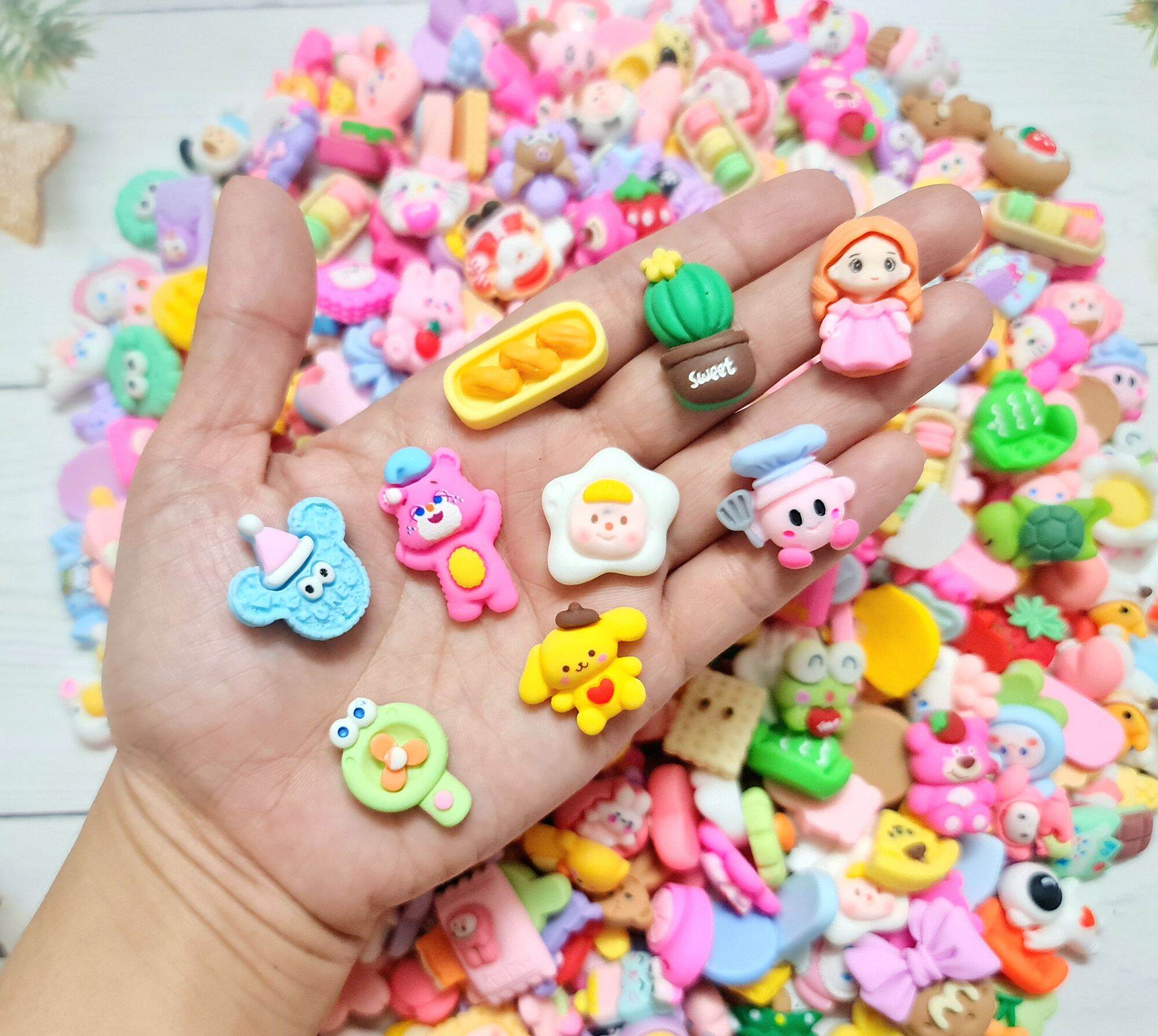 Set 50-100 charm/center dán ốp lưng, slime ,làm kẹp tóc