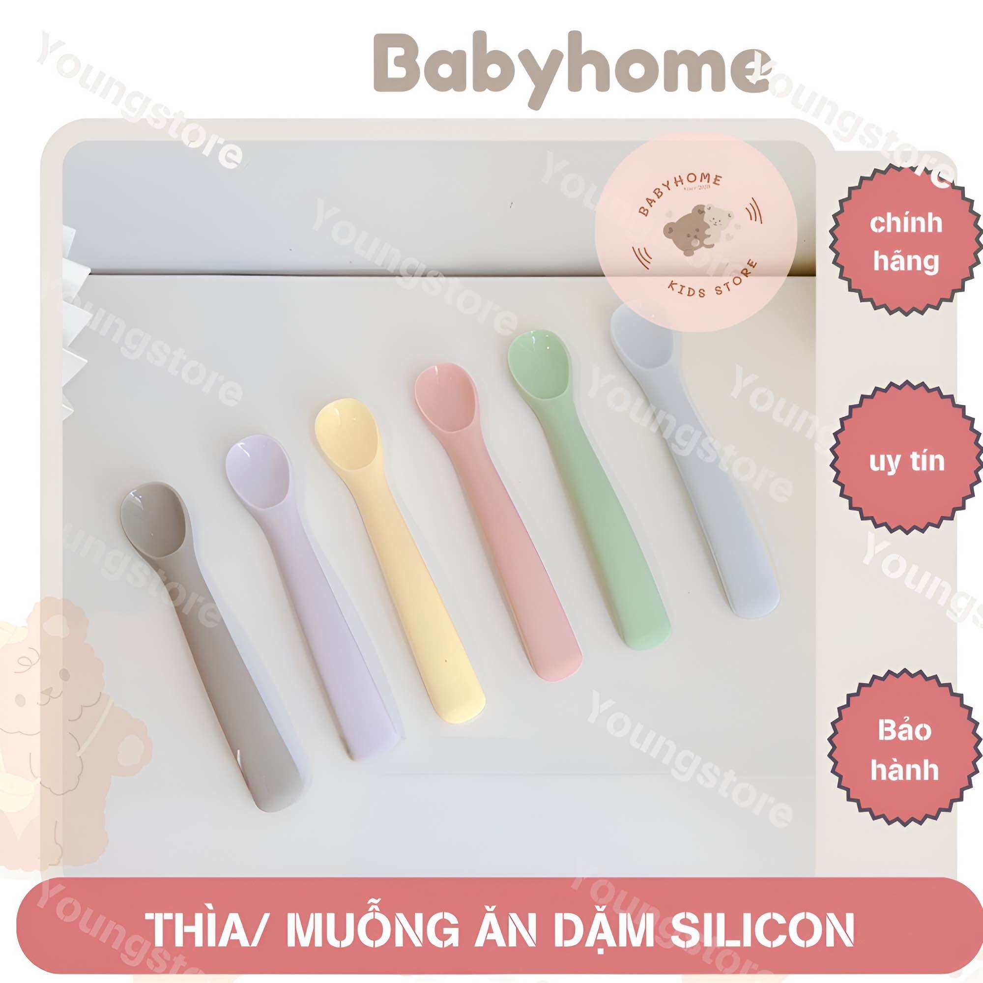 THÌA / MUỖNG ĂN DẶM SILICON BABYHOME CAO CẤP