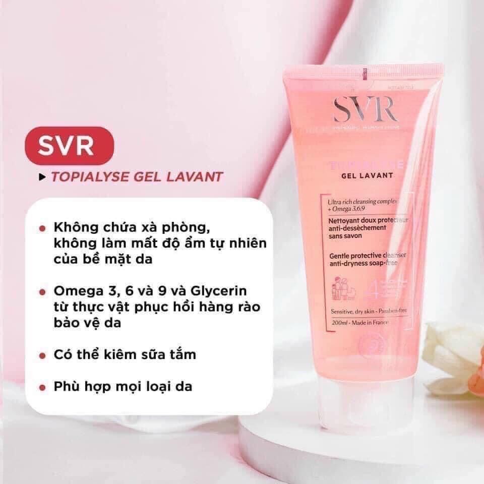 Sữa rửa mặt SVR tuýp 200ml dạng gel Pháp