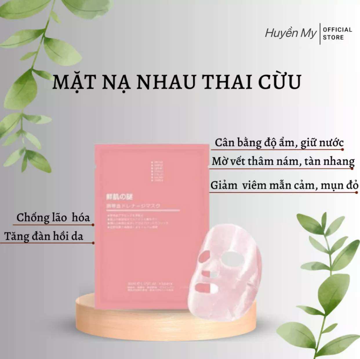 Combo 10 miếng mặt nạ dưỡng da rwine beauty placenta mask