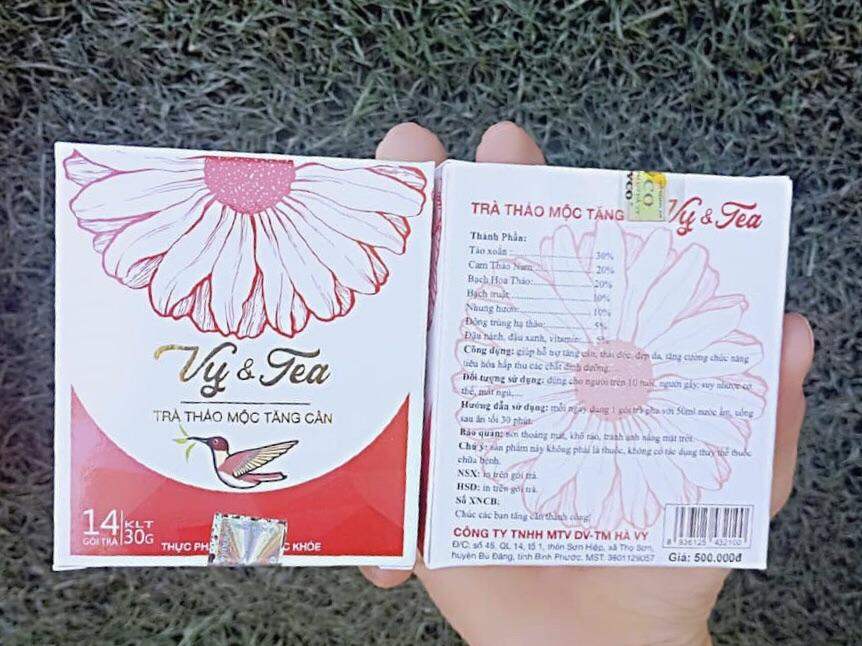 Trà tăng cân vy và tea tăng cân không tuột lại