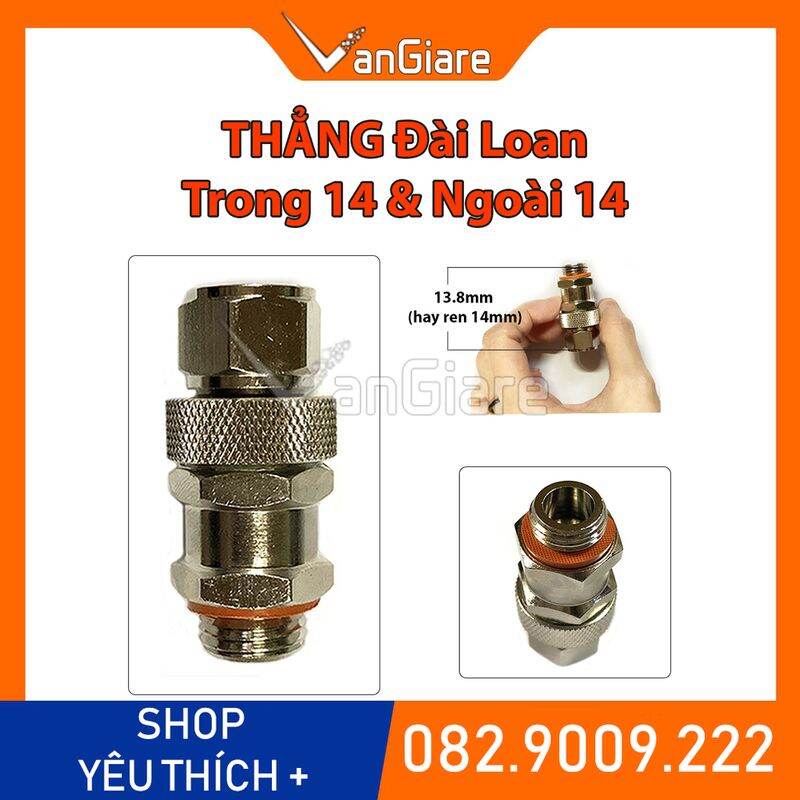 Khớp nối xoay chống xoắn dây vòi xịt rửa xe, ống nước, dây xịt thuốc ren 14mm