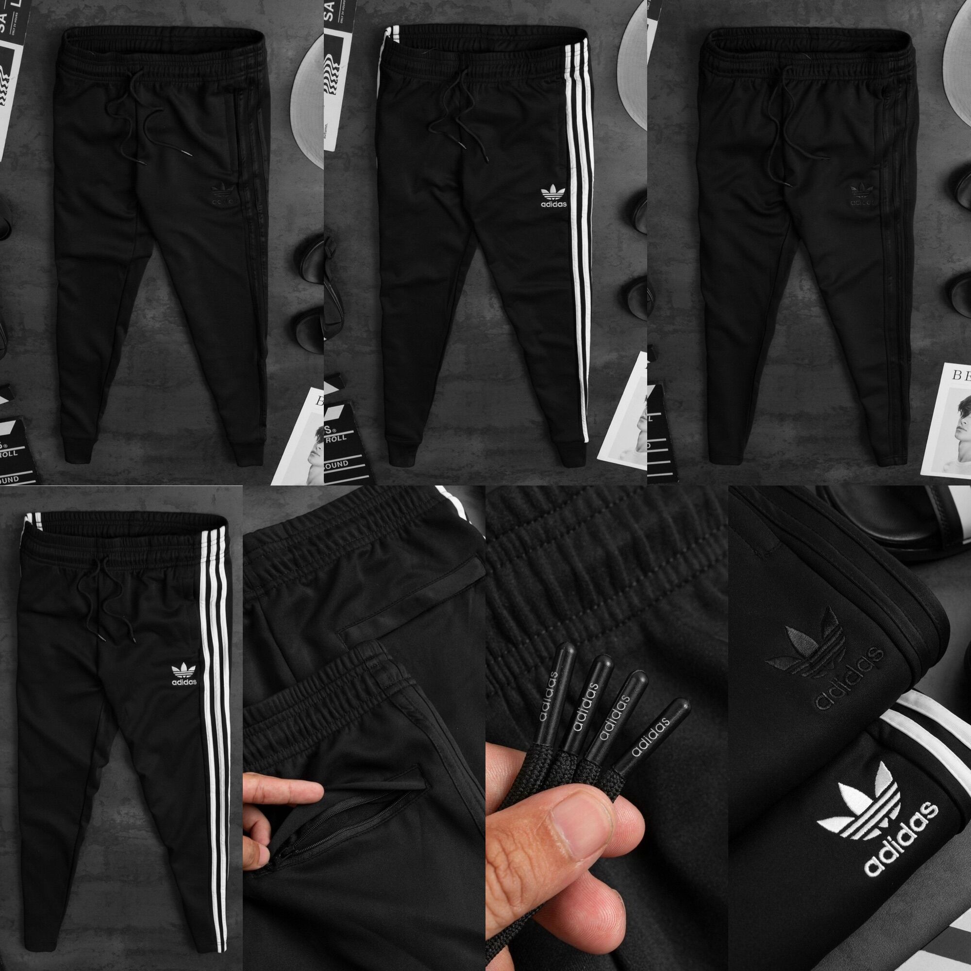 [3-5/8 Hoàn Tiền 25%]Quần jogger Adidass poly 2 da xịn full tem tag chuẩn hãng