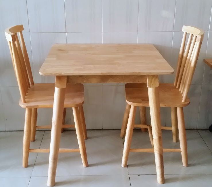 Bộ bàn ăn 2 ghế / bàn ăn 2 người gỗ cao su