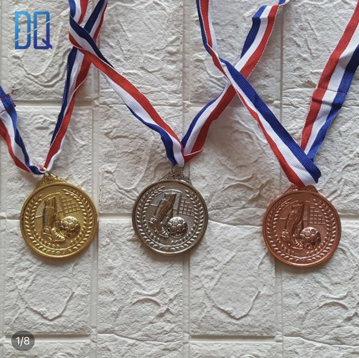 Bộ 3 Huy chương kim loại VÀNG BẠC ĐỒNG - bộ môn bóng đá huy chương chân sút