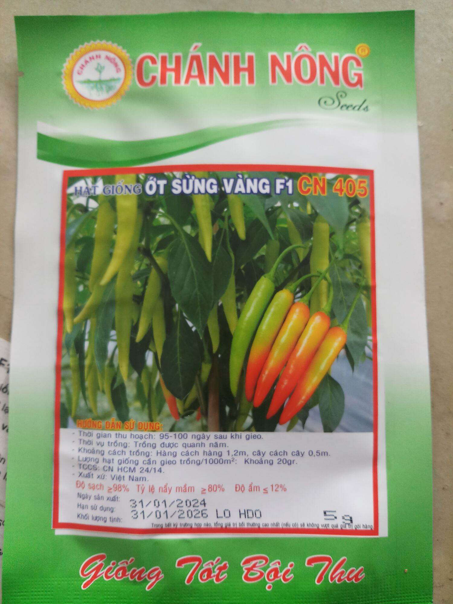 Hạt Giống Ớt Sừng Vàng Châu Phi 5gr GÓI 1000hạt