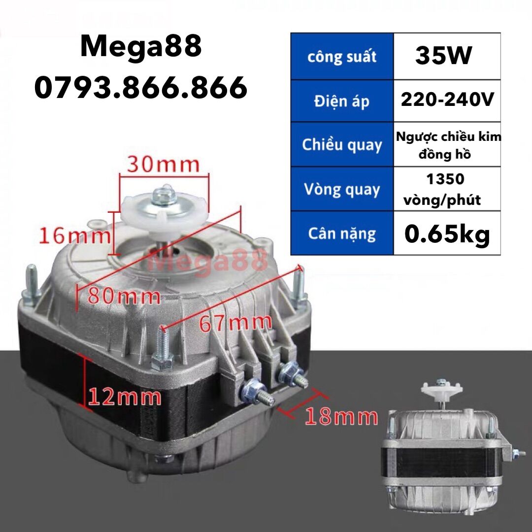 Quạt tản nhiệt tủ đông tủ mát 35w - motor quạt tản nhiệt dàn nóng tủ đông