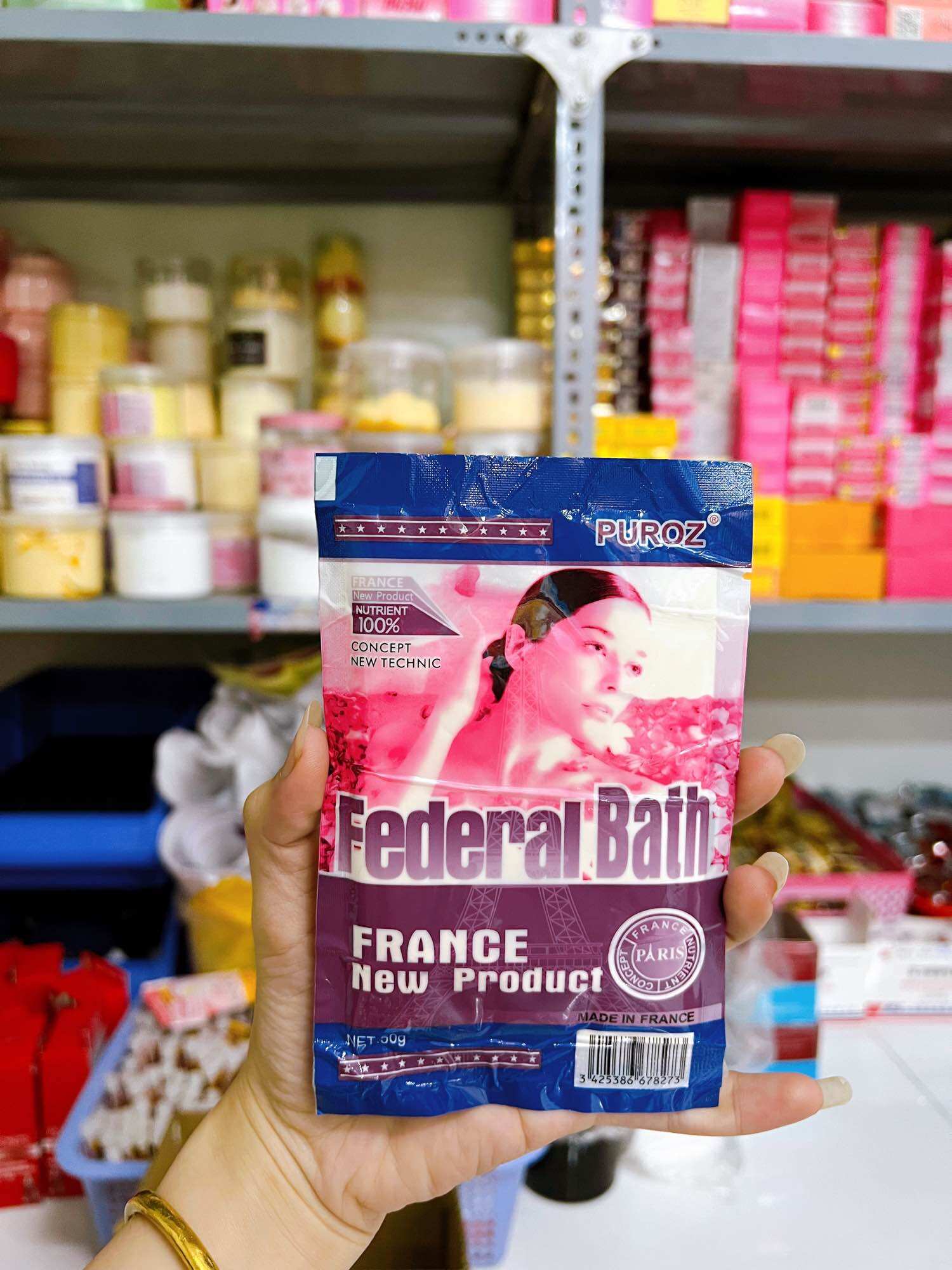 Bột sữa non pháp FEDERAL BATH kích trắng 50g
