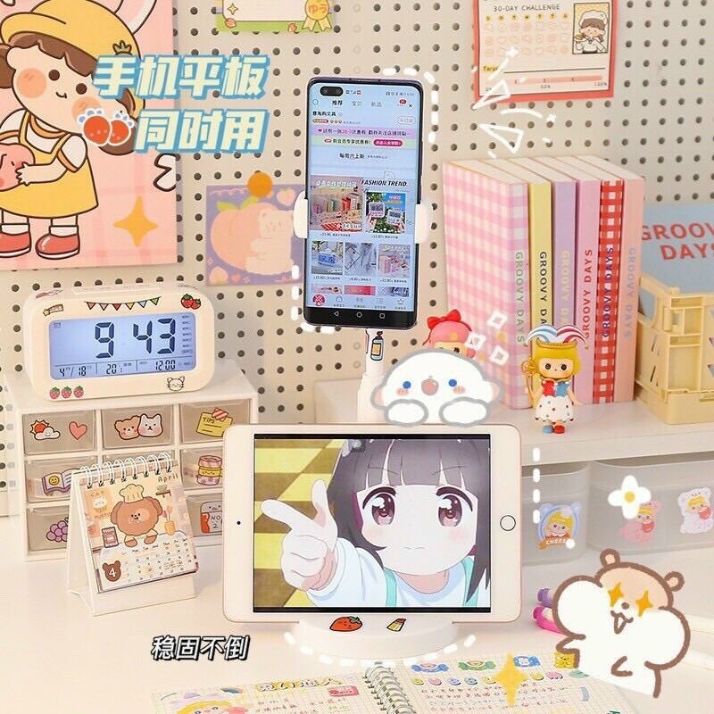 Giá đỡ điện thoại để bàn kèm sticker dán cute