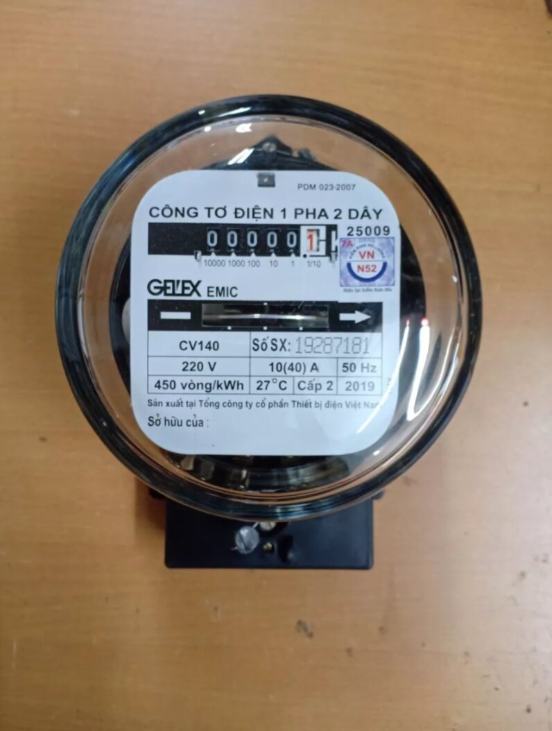 Công tơ điện 1pha 10(40A)- CV140 EMIC.có kiểm định.