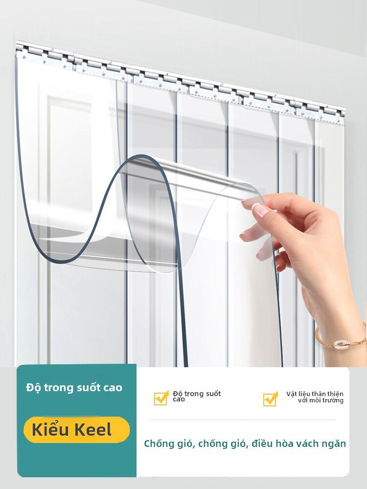Vách Ngăn Cửa PVC Trong Suốt Bằng Da Mềm Cho Máy Lạnh, Ấm Áp Mùa Đông, Chống Gió, Phòng Bếp, Thương 