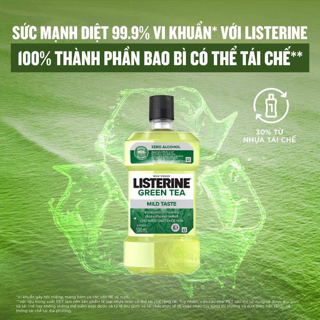 Nước súc miệng Listerine Green tea 750 ml