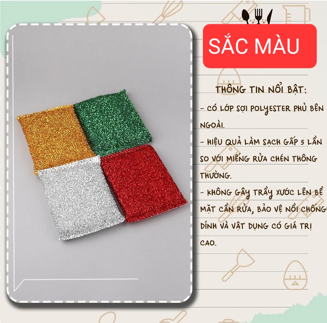 Combo 04 miếng rửa chén bát siêu sạch