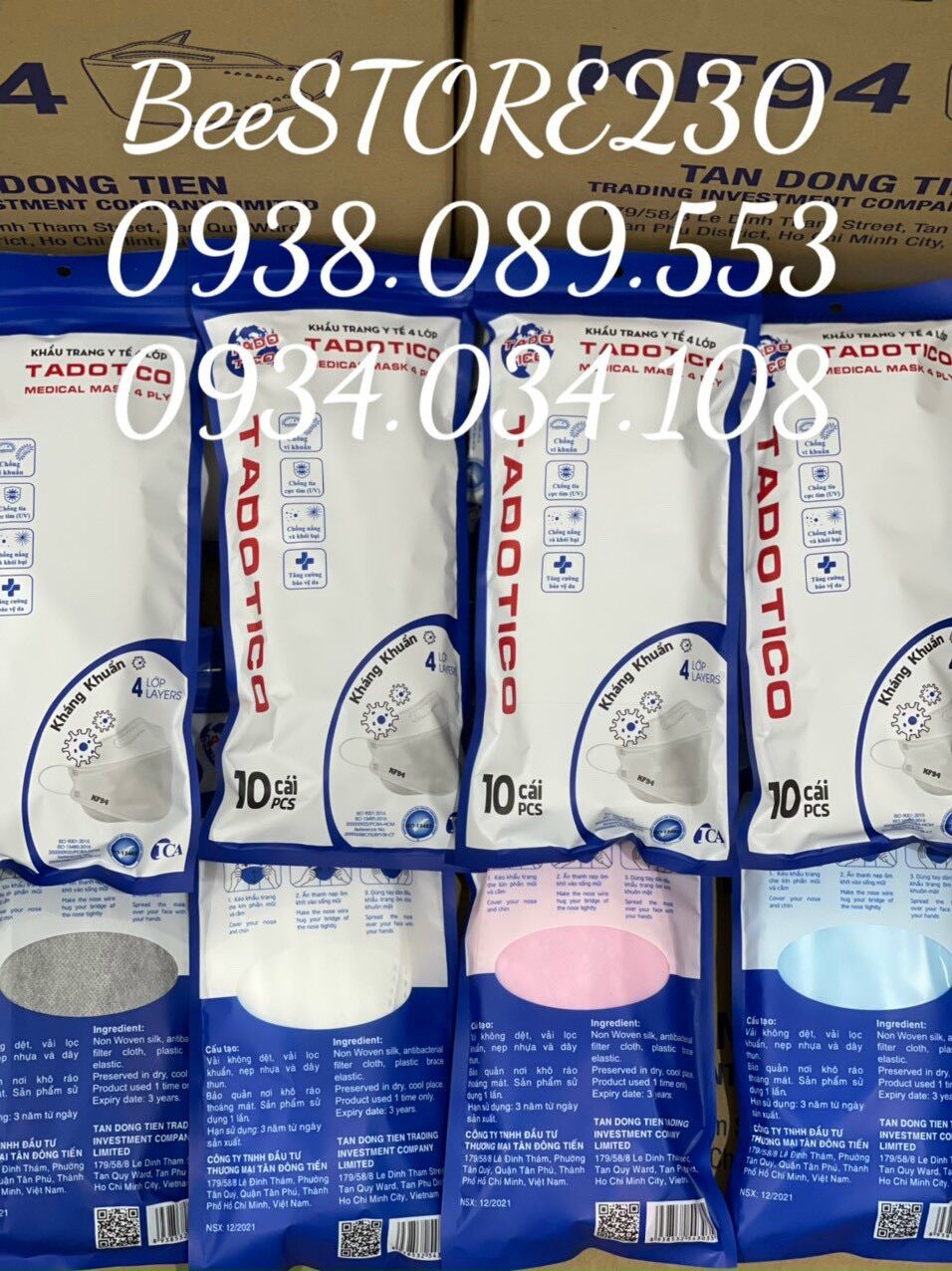 HOÀN TIỀN 15% - THÙNG 300 CÁI KHẨU TRANG KF94 4D SIÊU TỐT