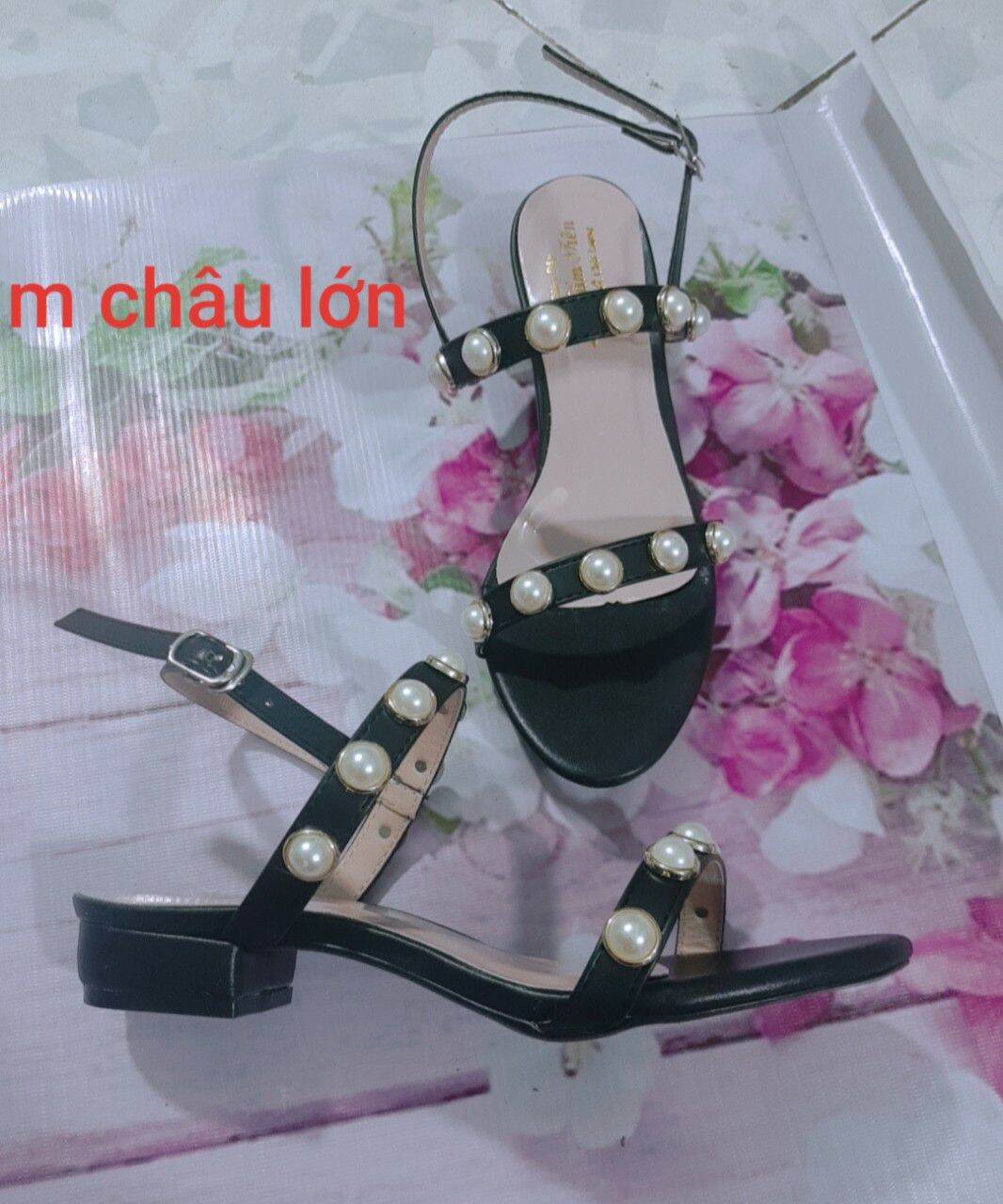 Giày bigsize đính hạt châu cao 2 phân size nhỏ 33 đến suze lớn 44