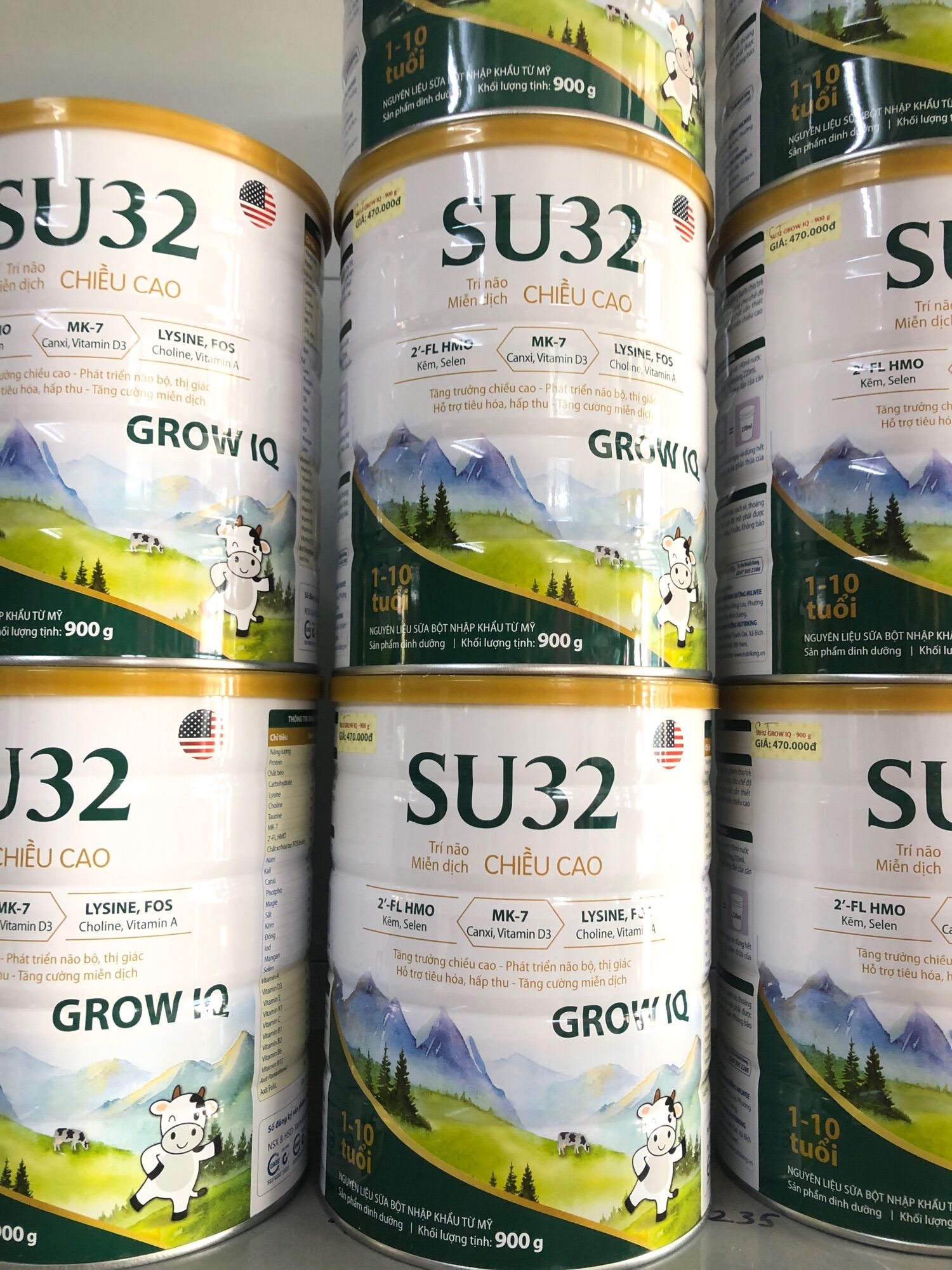 SỮA SU32 GROW  900g giá tốt ( Dinh dưỡng cho trẻ phát triển chiều cao cho trẻ từ 1-10 tuổi )