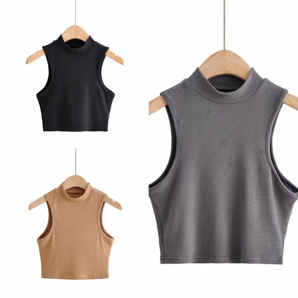 Áo 3 lỗ cotton cao cổ