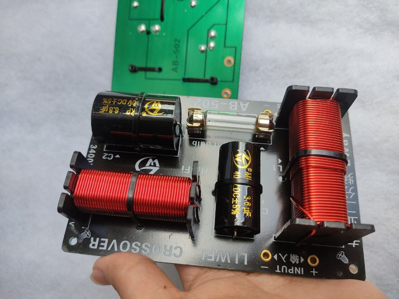 Bộ 2 cái mạch phân tần 2 loa ab502 - dùng cho 1 bass 1 trép - lắp loa côn 76mm đổ lại