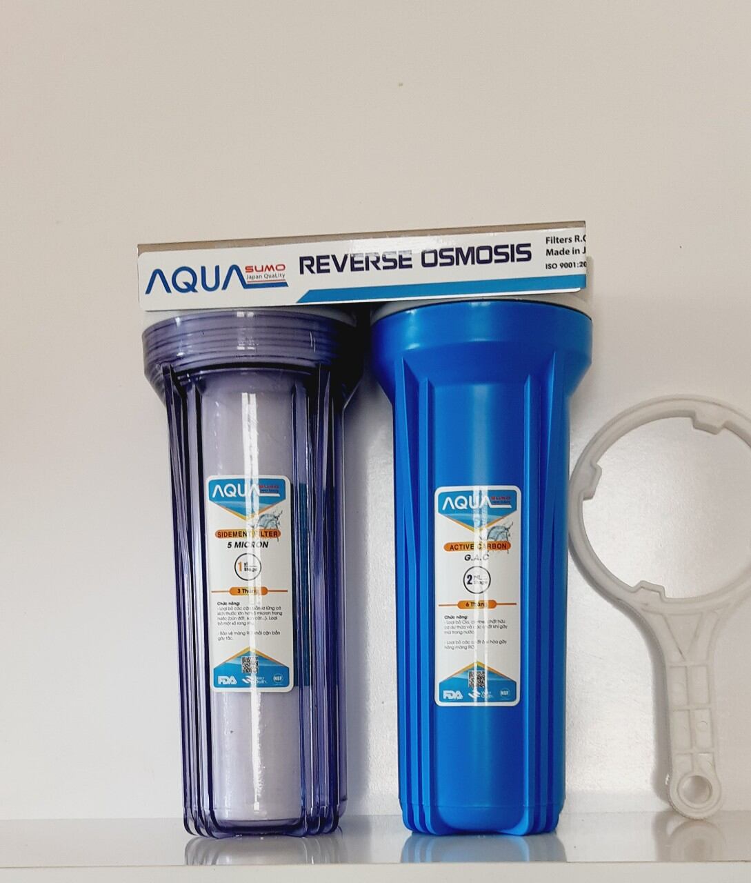 Bộ lọc 2 cốc 10 inch ly 1 ron Aquasumo