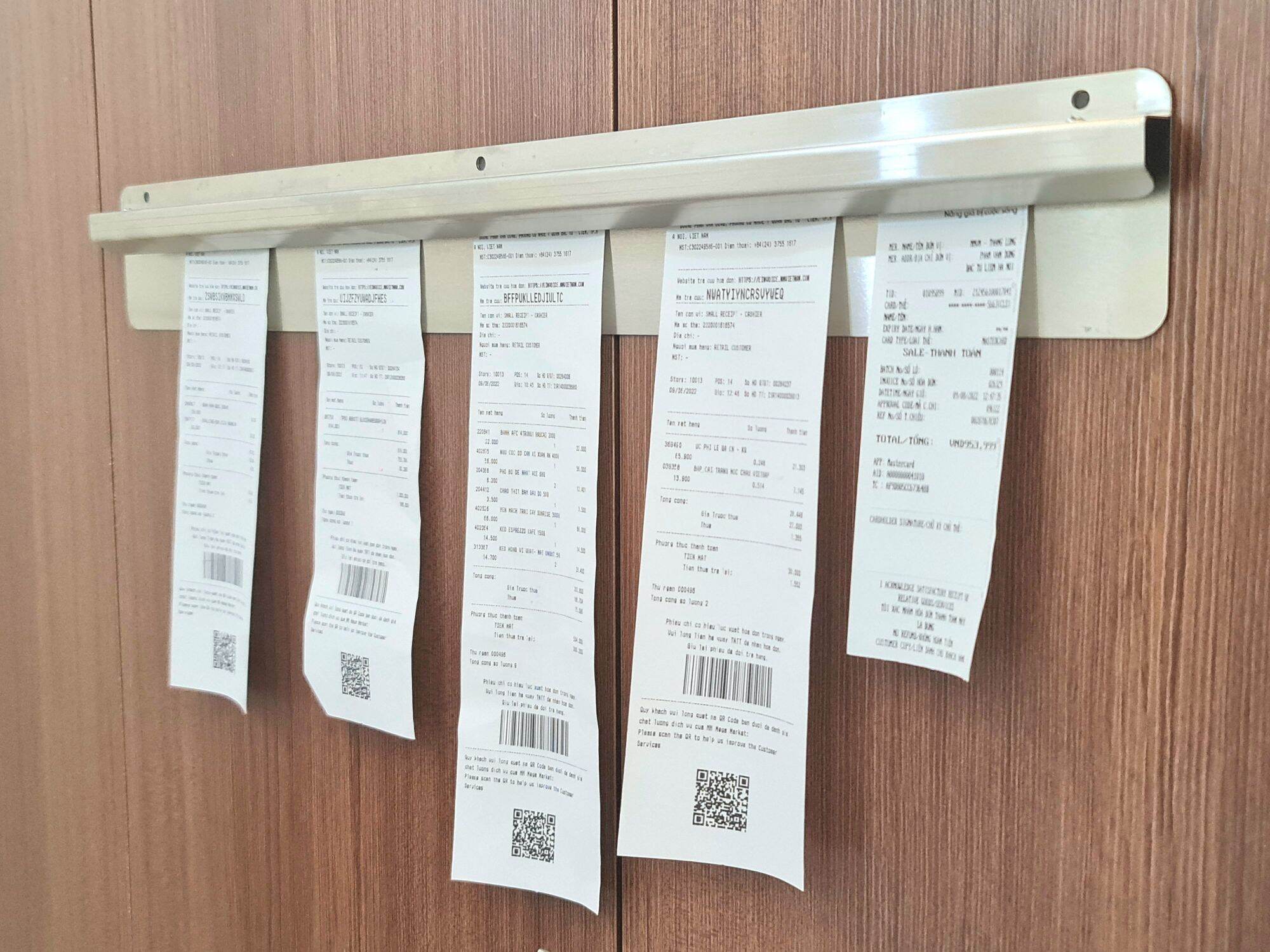 Thanh kẹp bill, order, oder hóa đơn bằng inox đủ size 30cm đến 120cm