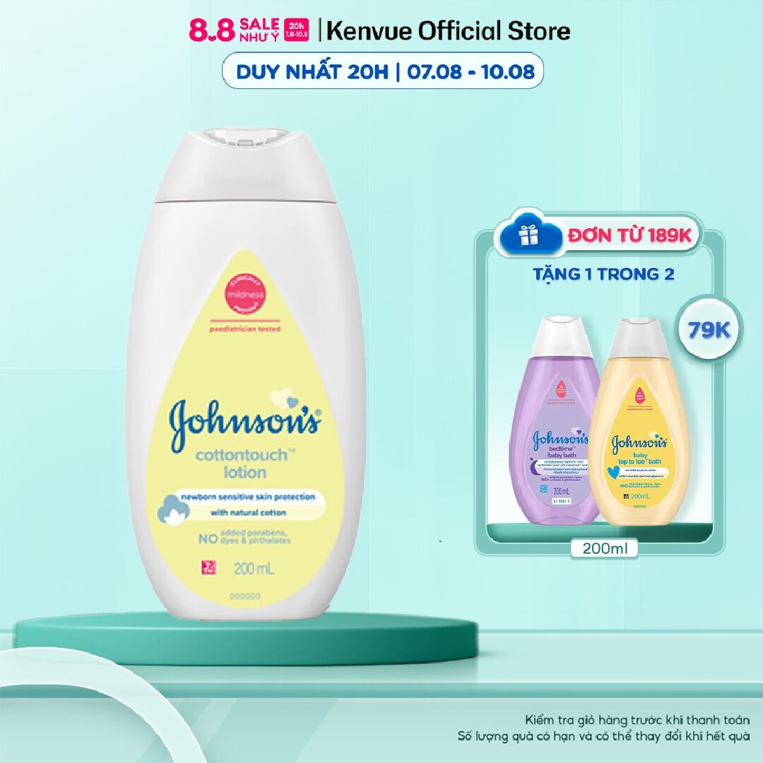 Sữa dưỡng ẩm mềm mịn Johnson's Cottontouch 200ml