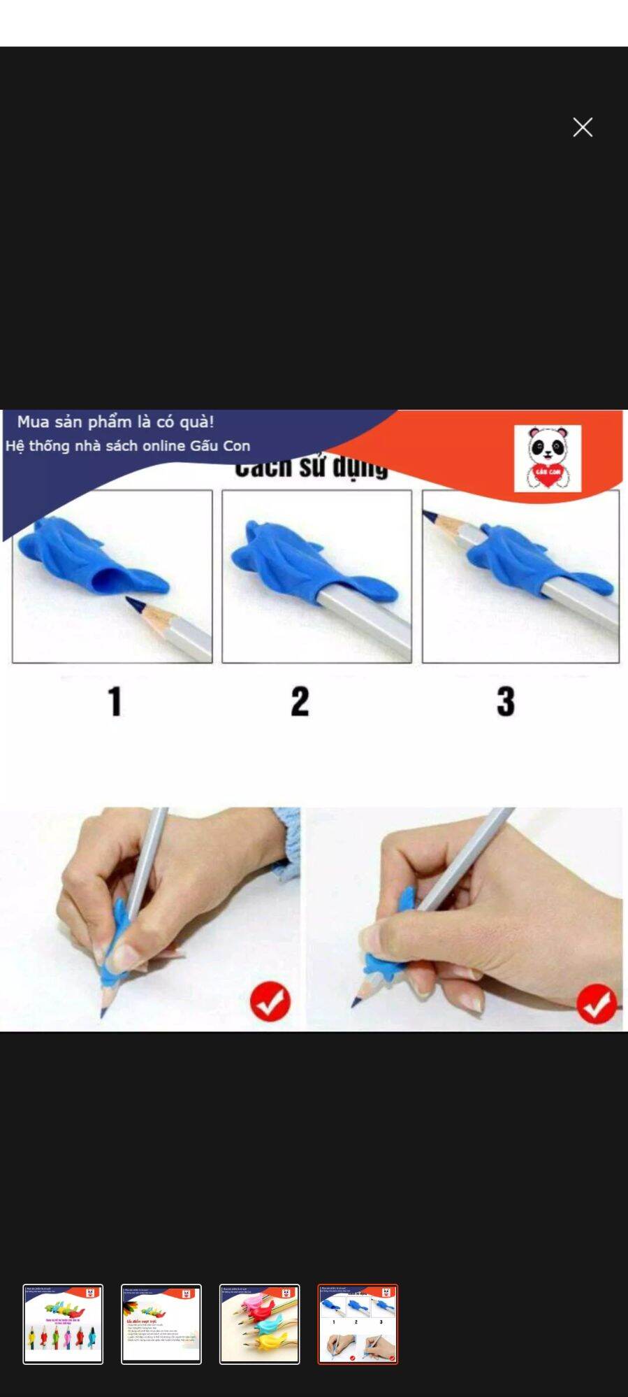 Túi 4 con cá định vị tay cầm bút (HS-001)