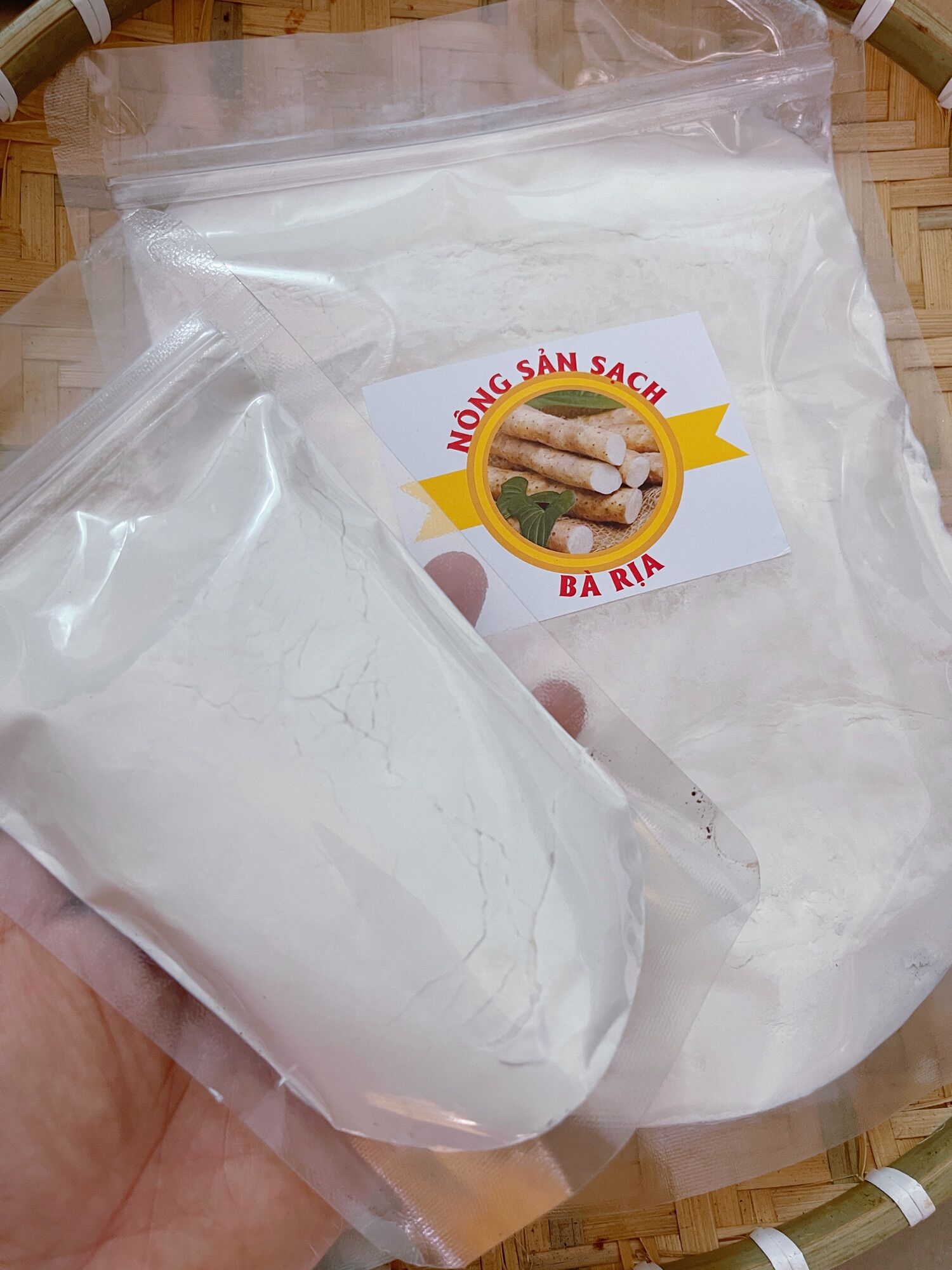Tinh bột củ hoài sơn organic được chứng nhận global g.a.p túi zip 500g