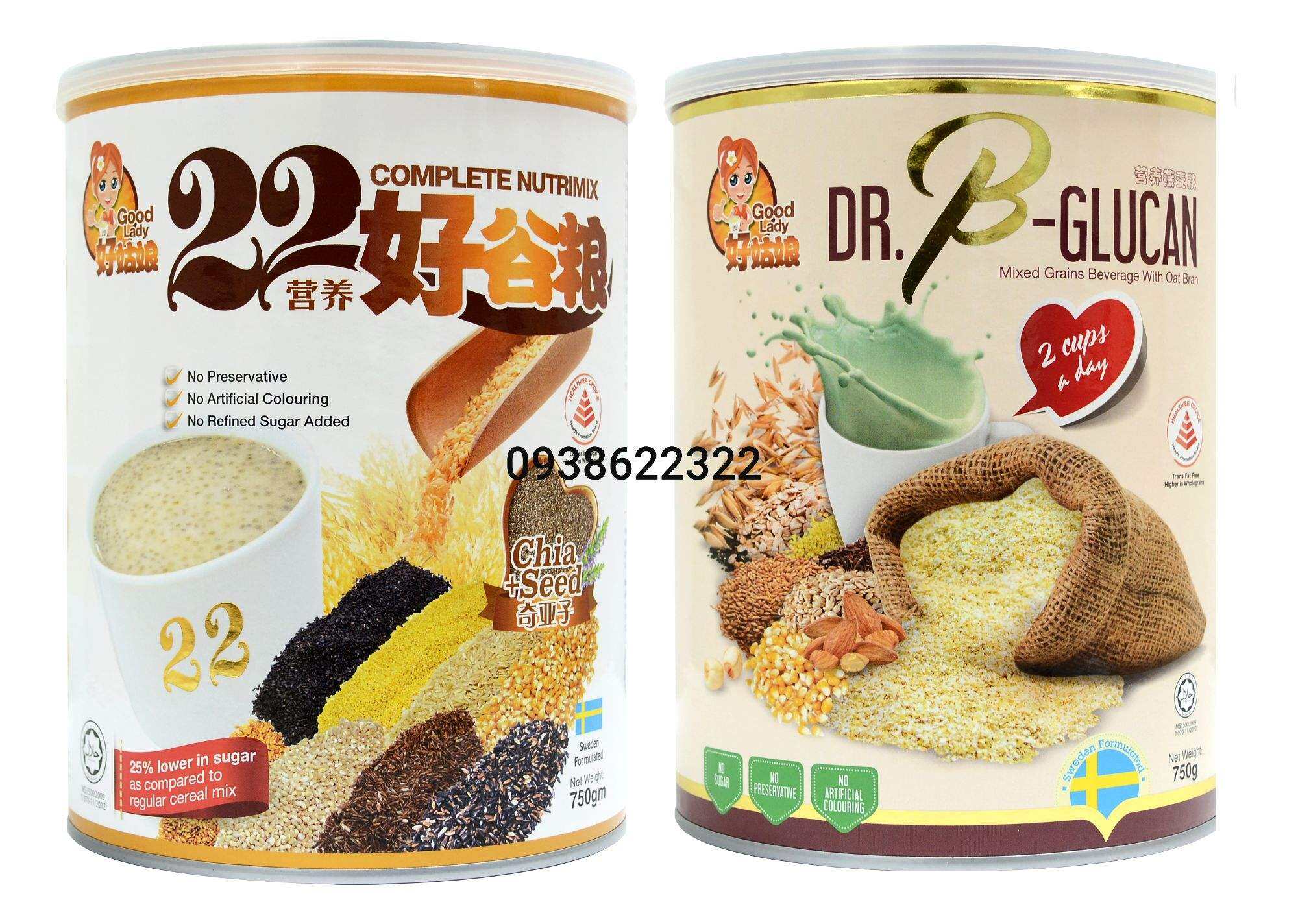 Bột ngũ cốc cao cấp 22 loại hạt 22 Complete Nutrimix Chia seed - Glucan 750g