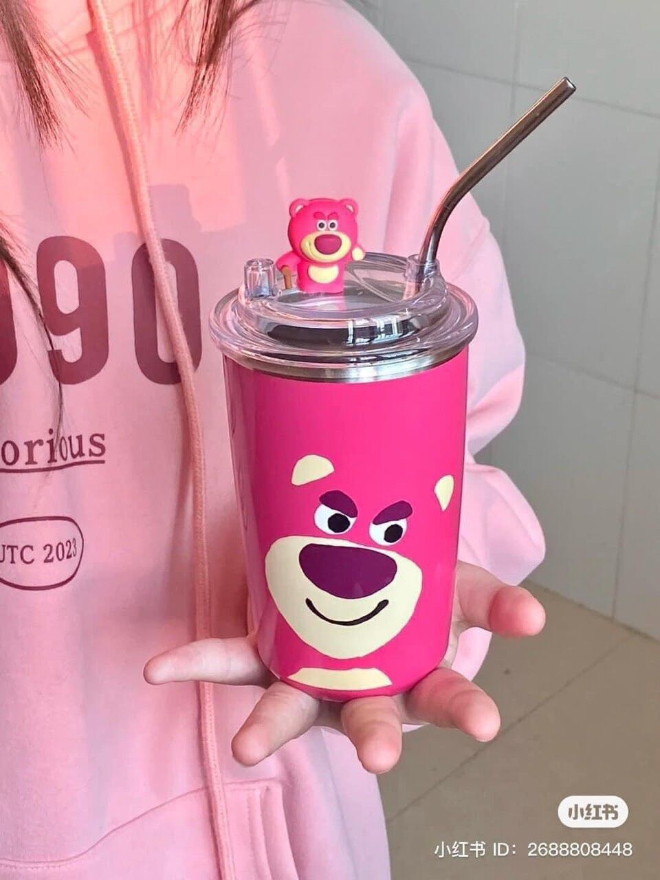 Ly giữ nhiệt gấu dâu losto
