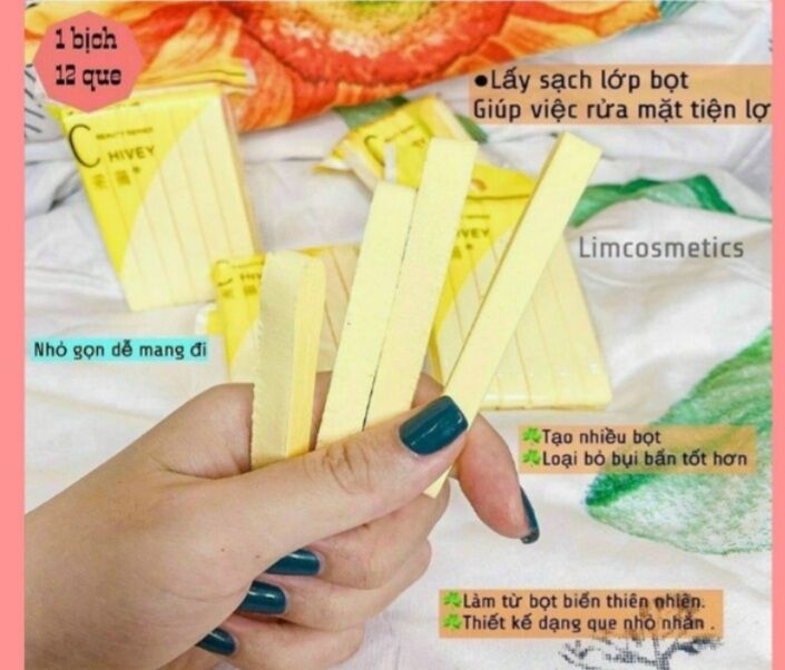 Bông nở rửa mặt, bịch 12 miếng
