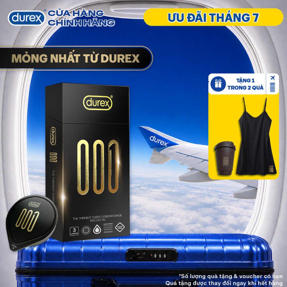 [MỚI] Bao Cao Su Durex 001 Siêu Mỏng, Hộp 3 Bao Mới Ra Mắt